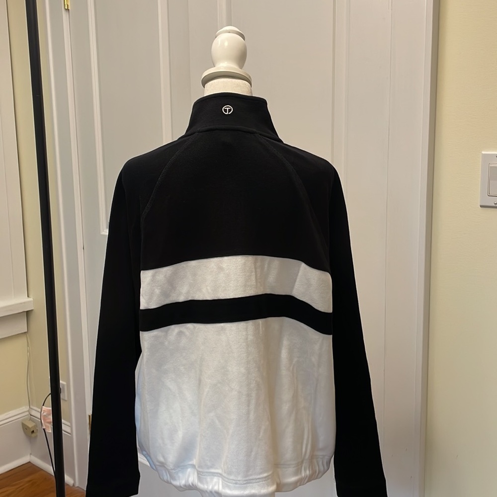 T by Talbots cotton pique black and white zip jacket. Size LP. NWT - Picture 5 of 8